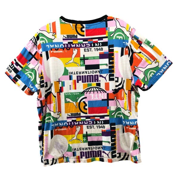 Puma International Printed Short Sleeve T Shirt Mens XL Multicolor Crewneck - Picture 2 of 7